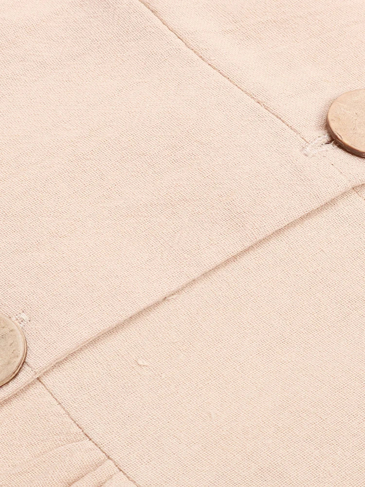 Women's V Neck Button Down Midi Dress Aline Sundress