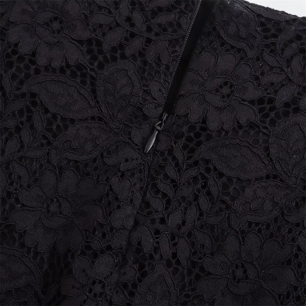 Women's Elegant Lace Suit Jacket and High Waisted Skirt Set Casual Versatile Temperament Fashion Ensemble