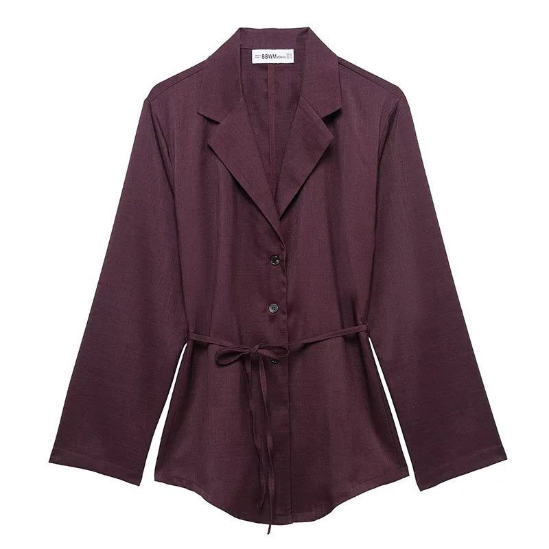 Women 2 Piece Suit Set Blazer And Wide Leg Trousers