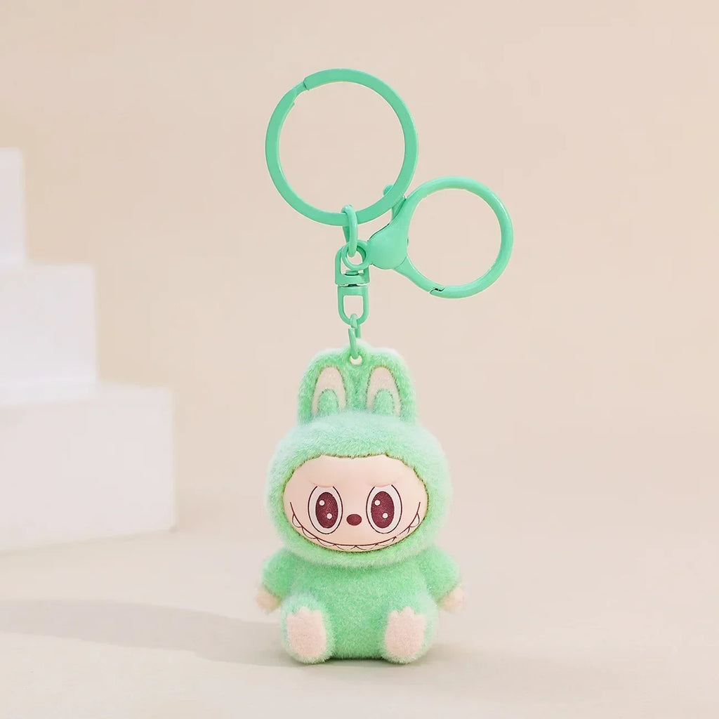 Kawaii Labubu Doll Keychain Cute PVC Pendant Toy Phone Bag Charm Car Accessories