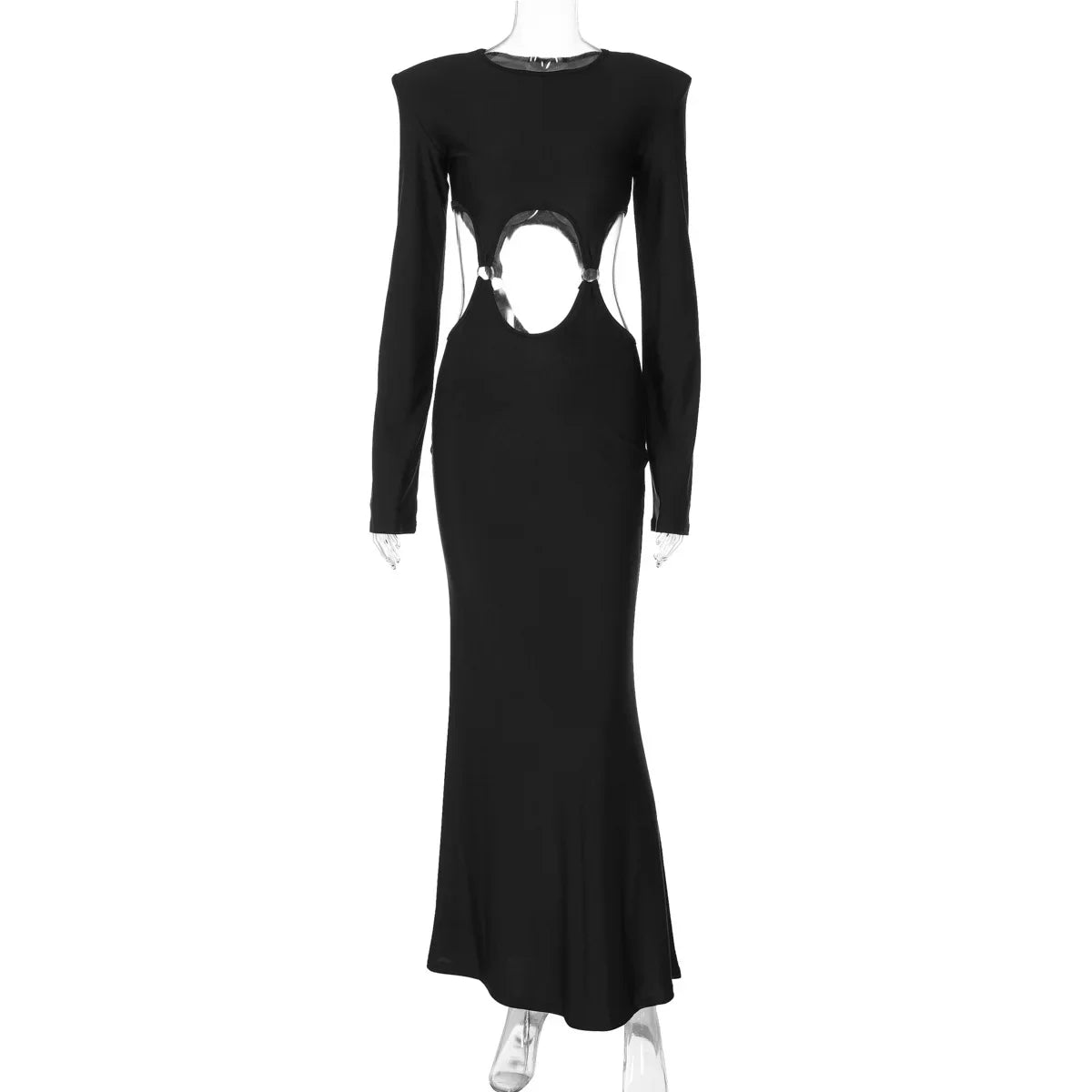 Women's Long Sleeve Backless Y2K Bodycon Maxi Dress