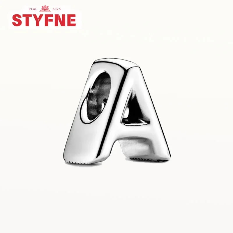 Silver 925 Alphabet Charm Beads A-Z for DIY Jewelry and Bracelet Making Gifts for Women