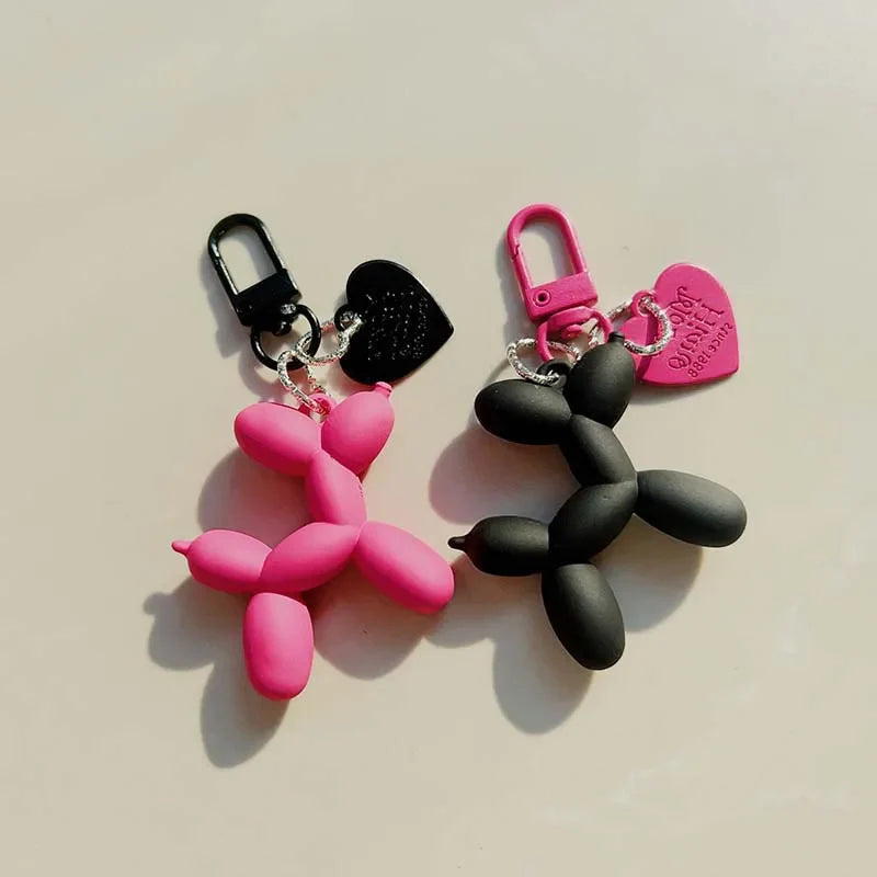 Cute Jelly Balloon Dog Keychain Pendant - Adorable Cartoon Dog Chain Keychain for Unisex Keys