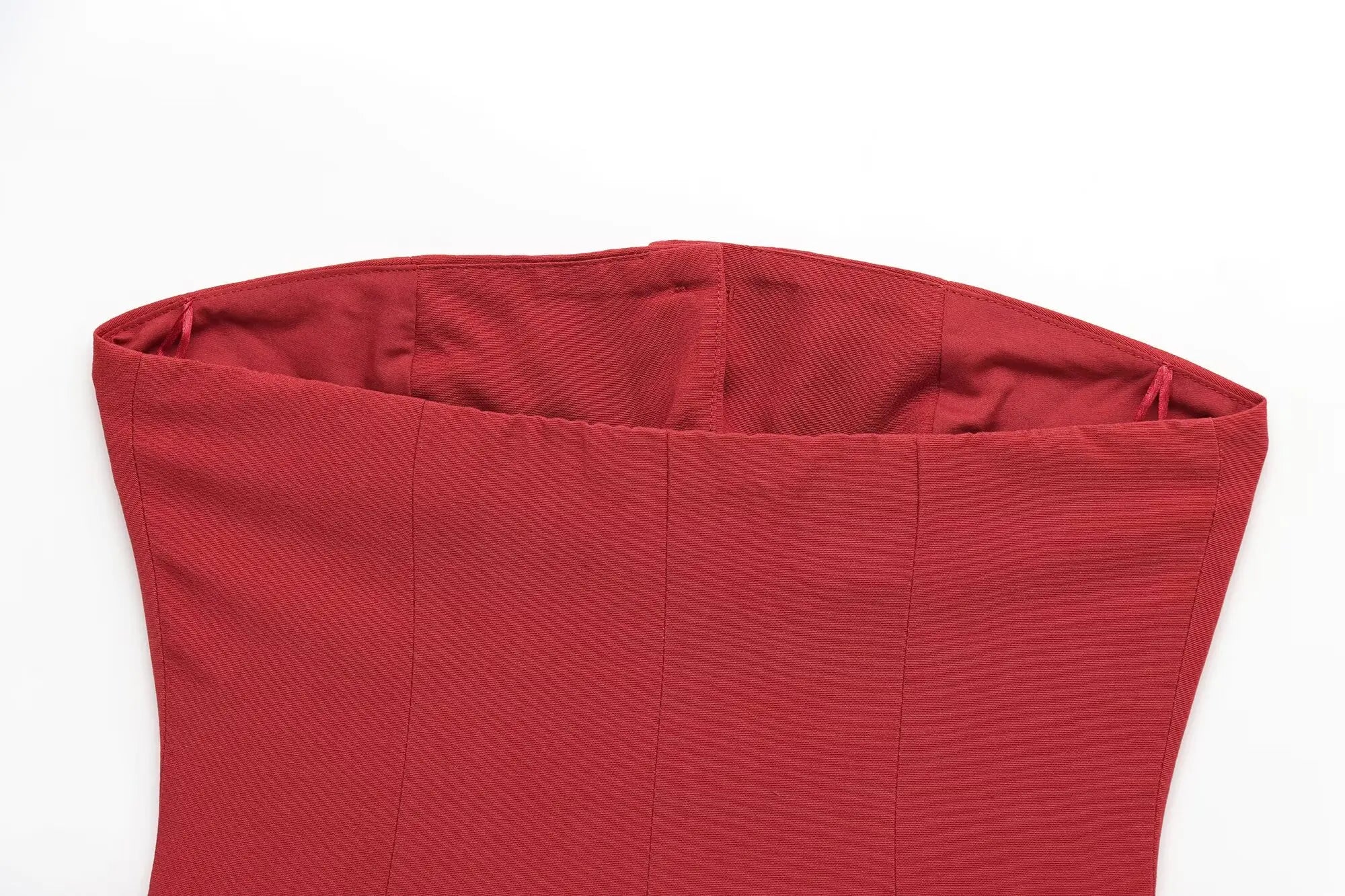 Elegant Red Pant Suit for Women with Front Button Decoration and Strapless Sexy Tank Tops, Wide Leg Trouser Fashion Streetwear