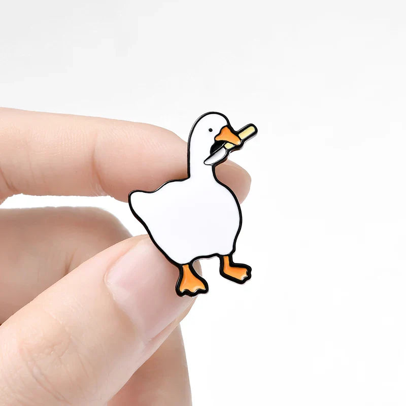 Naughty Goose Enamel Pin Funny Cartoon Brooch Badge Jewelry Gift for Kids and Friends