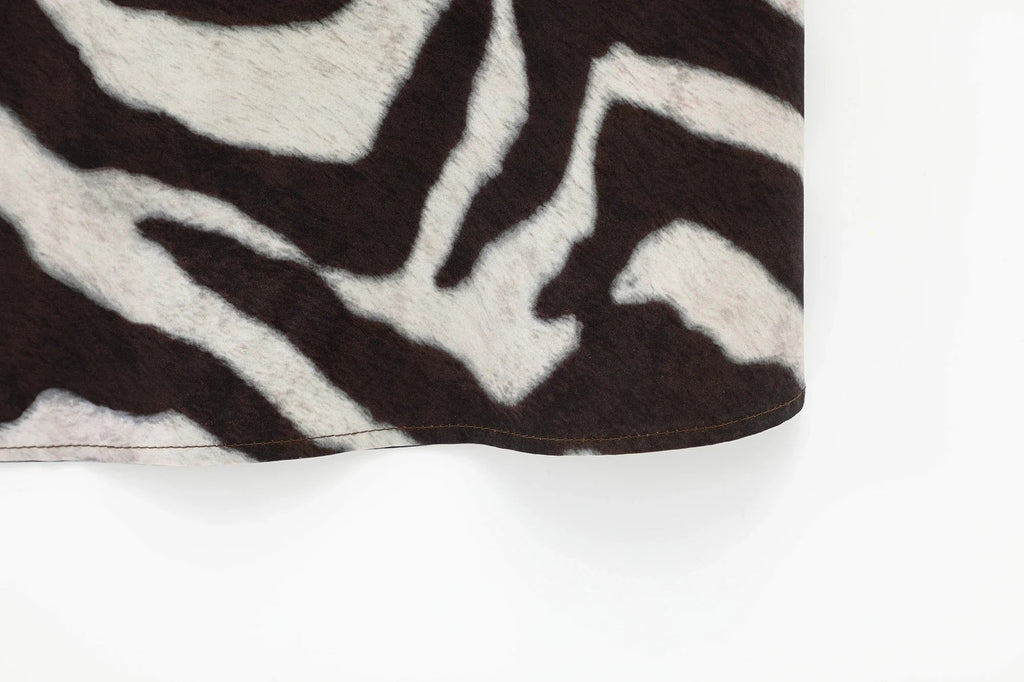 Zebra Print Long Sleeve Summer Dress For Women Chic