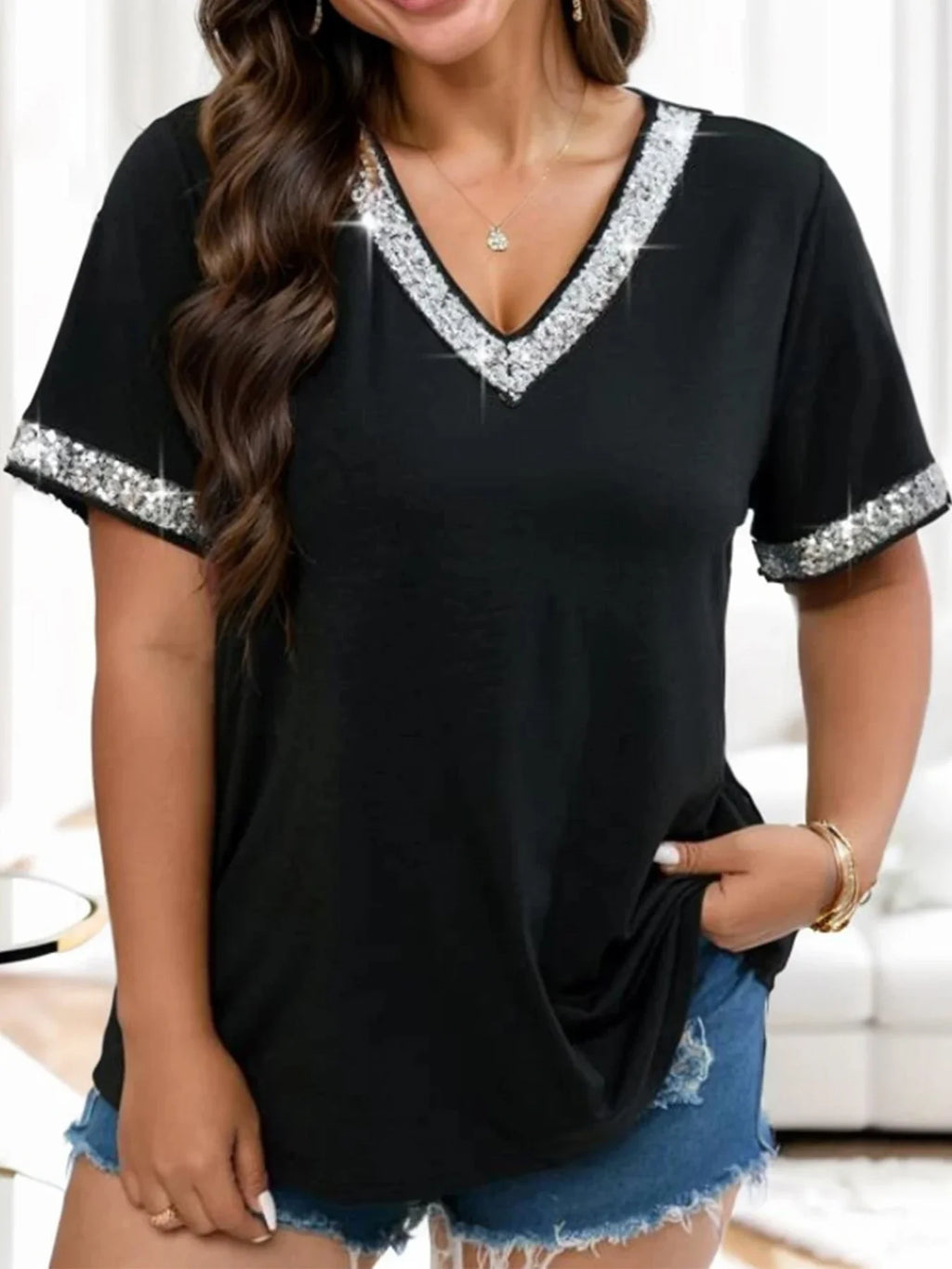 Plus Size Casual Women's V Neck T Shirts for Effortless Style and Comfort