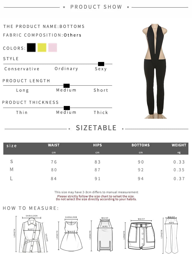 Backless Irregular Hollow Bandage Jumpsuit for Women Deep V-Neck Halter Skinny Stretch Sexy Hipster Streetwear