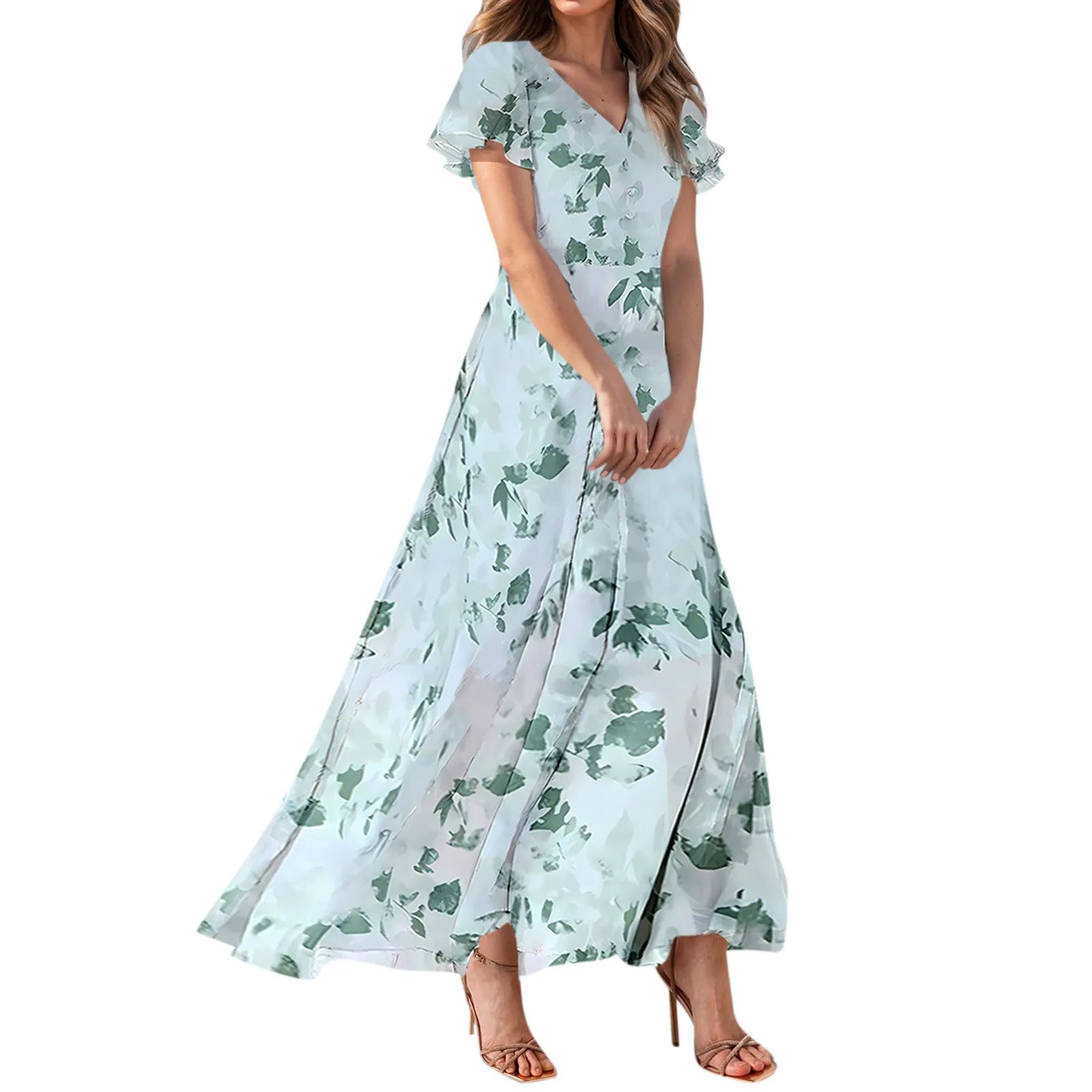 Floral Chiffon Maxi Dress for Summer Wedding Guest Chic