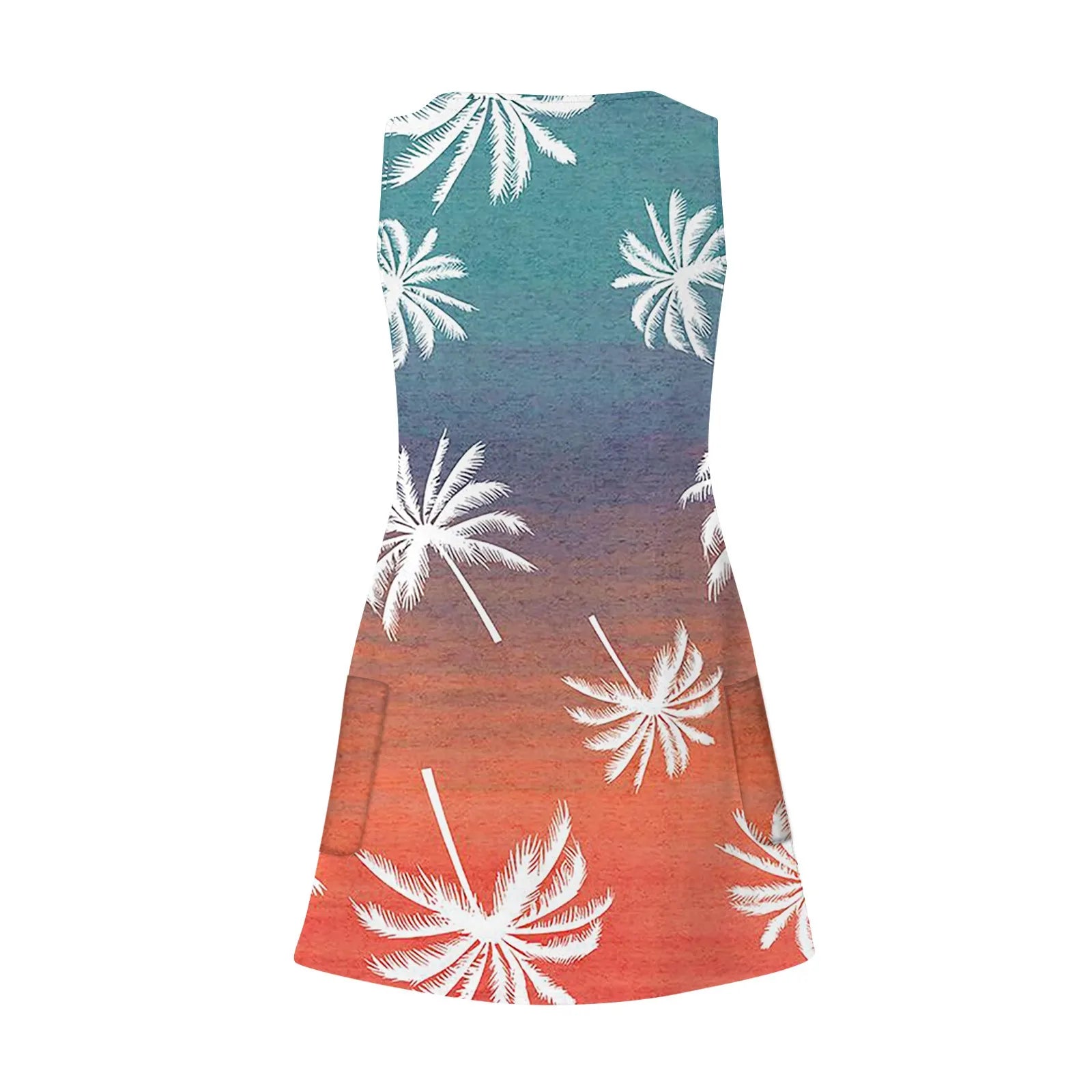 Boho Sundress With Pockets Summer Beach Dress V Neck