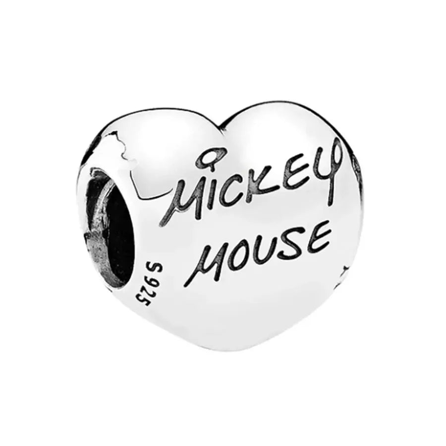 Disney 925 Sterling Silver DIY Charm Compatible With 3mm Bracelets Featuring Mickey Mouse Ferris Wheel And Suitcase Designs