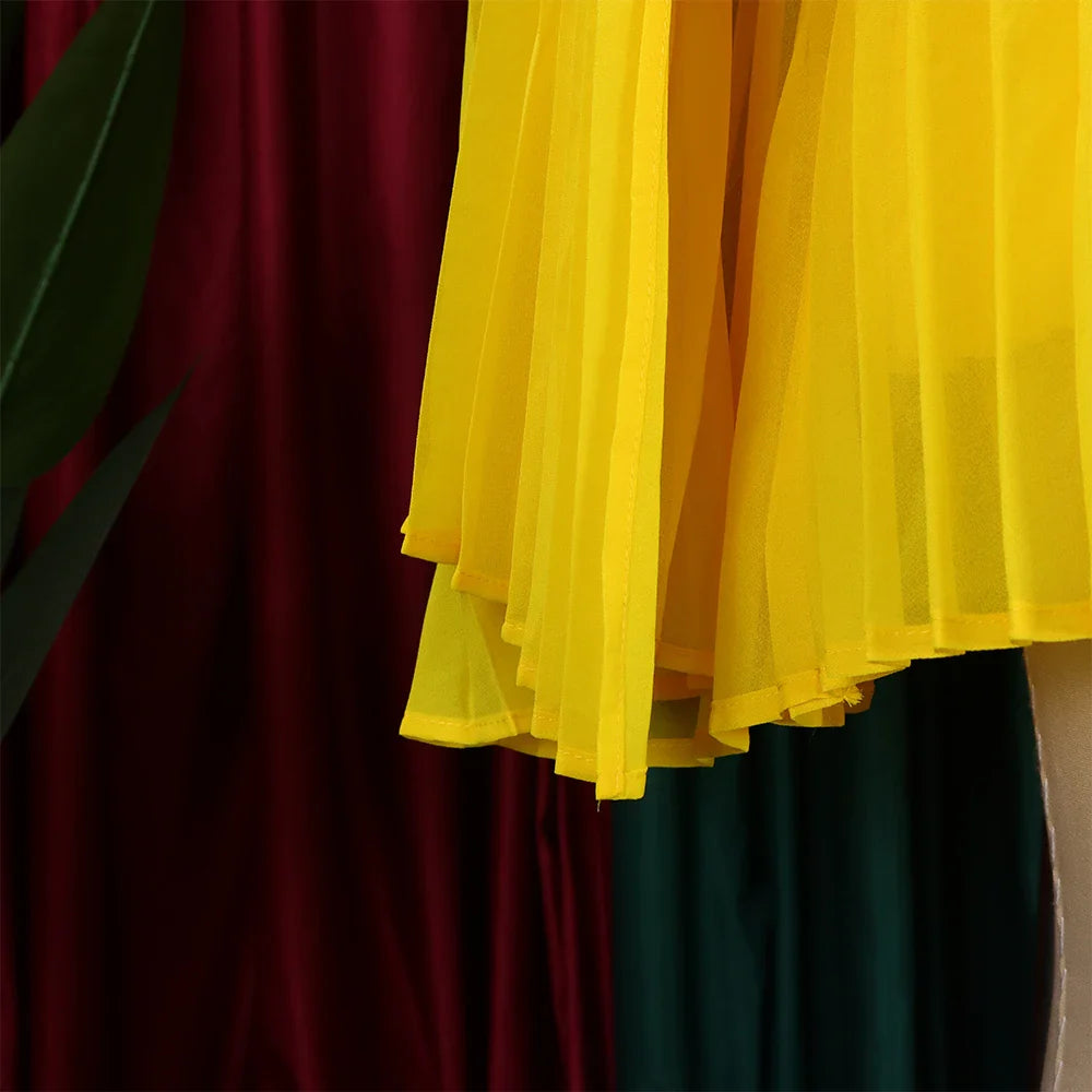 Elegant Chiffon Dress For Women Batwing Sleeve Knee Length