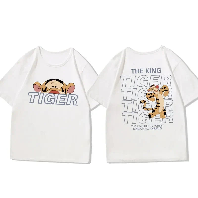 Cartoon Disney Tigger Printed Women's Cotton T-Shirt Casual Short Sleeve Top