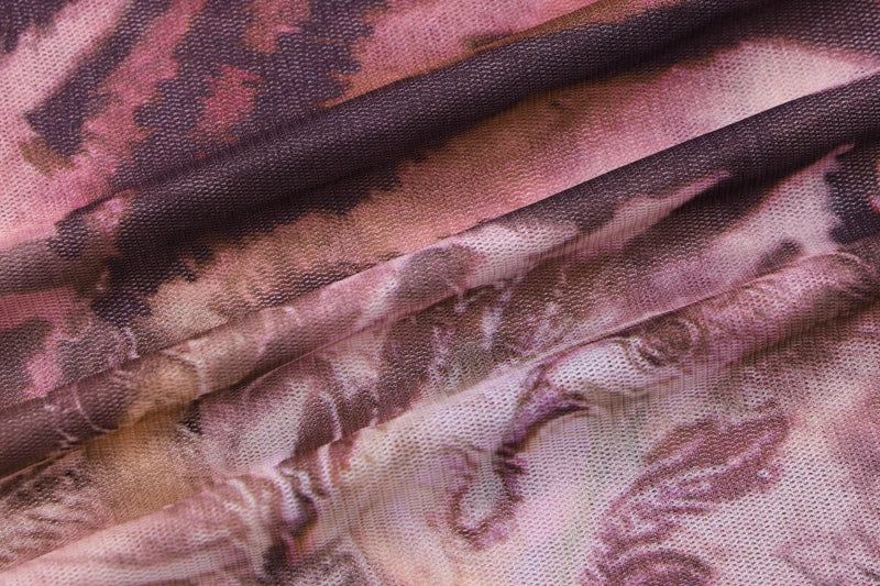 Leopard Print Mesh Maxi Dress Backless Slit See Through