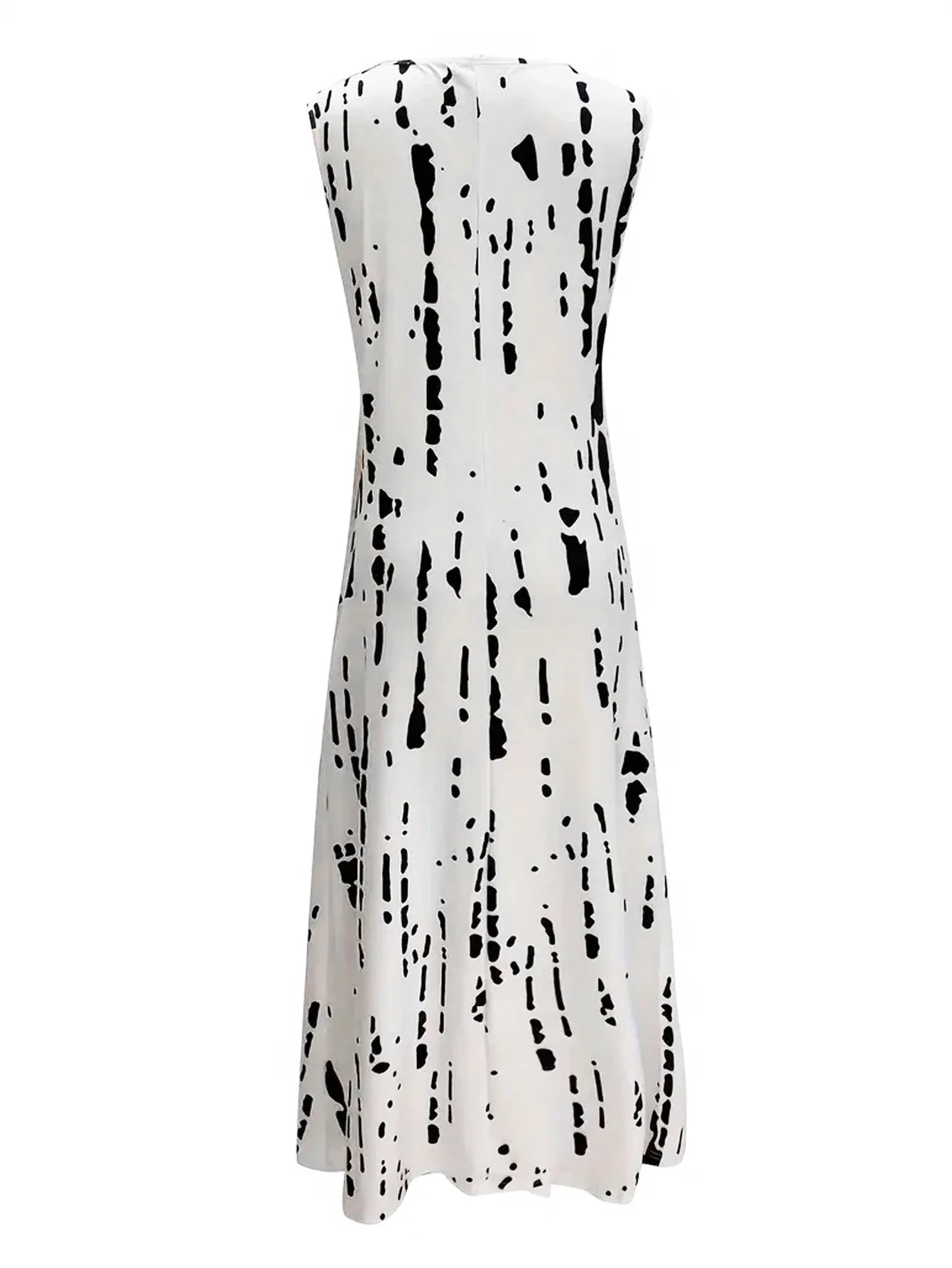 Vintage Floral Print Sleeveless Maxi Dress With Pocket