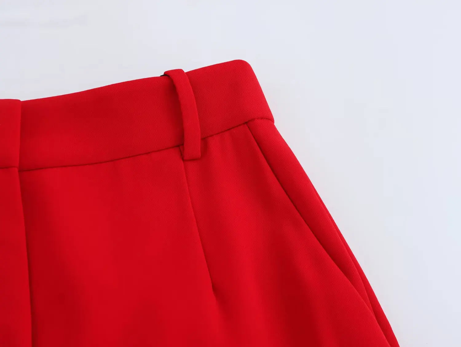 Women's Belted V-neck Vest Top with Shoulder Pads and Pockets Paired with Flared Pants for Casual Spring Summer Chic Look