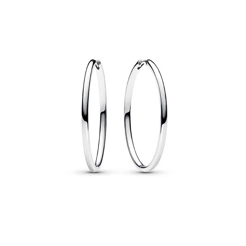 925 Silver Hoop Infinite Love Earrings with Blue Flower and White Stone Heart Pendant for Women Jewelry