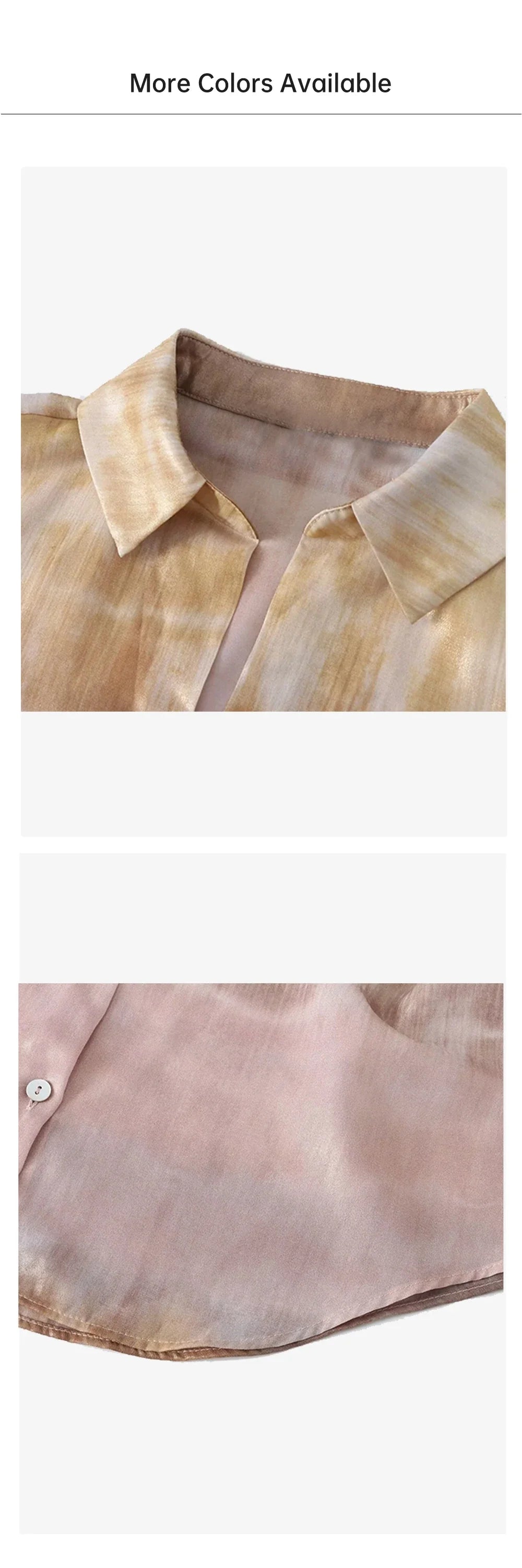 Casual Women's Long Sleeve Collar Shirt with Metal Foil Tie Dye Print Slimming Fashion Top