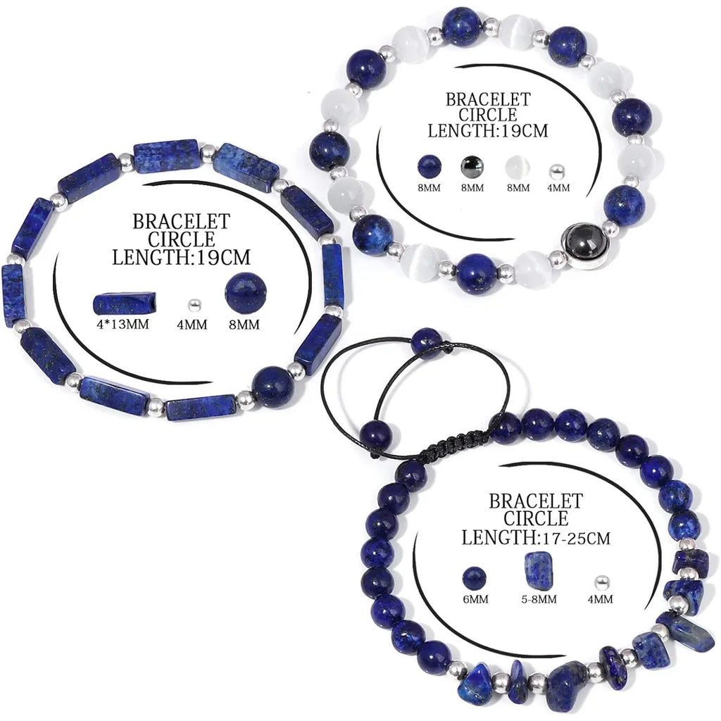 3pcs Set Amethyst Healing Bracelet for Weight Loss and Meditation - Body Purifying Crystal Jewelry for Men and Women