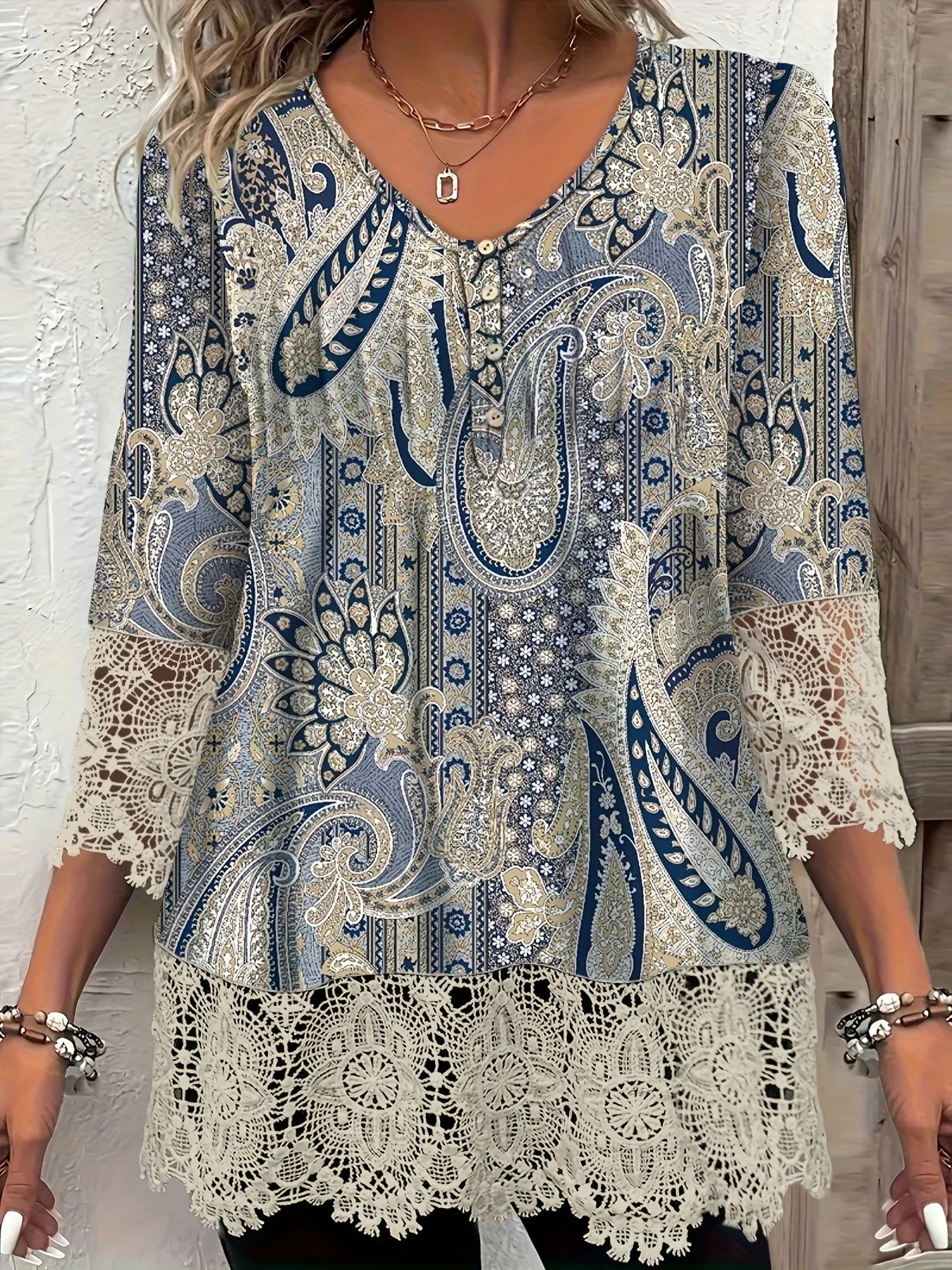 Elegant Printed Long Sleeve Casual Loose Fit Shirt for Women Stylish Temperament Top