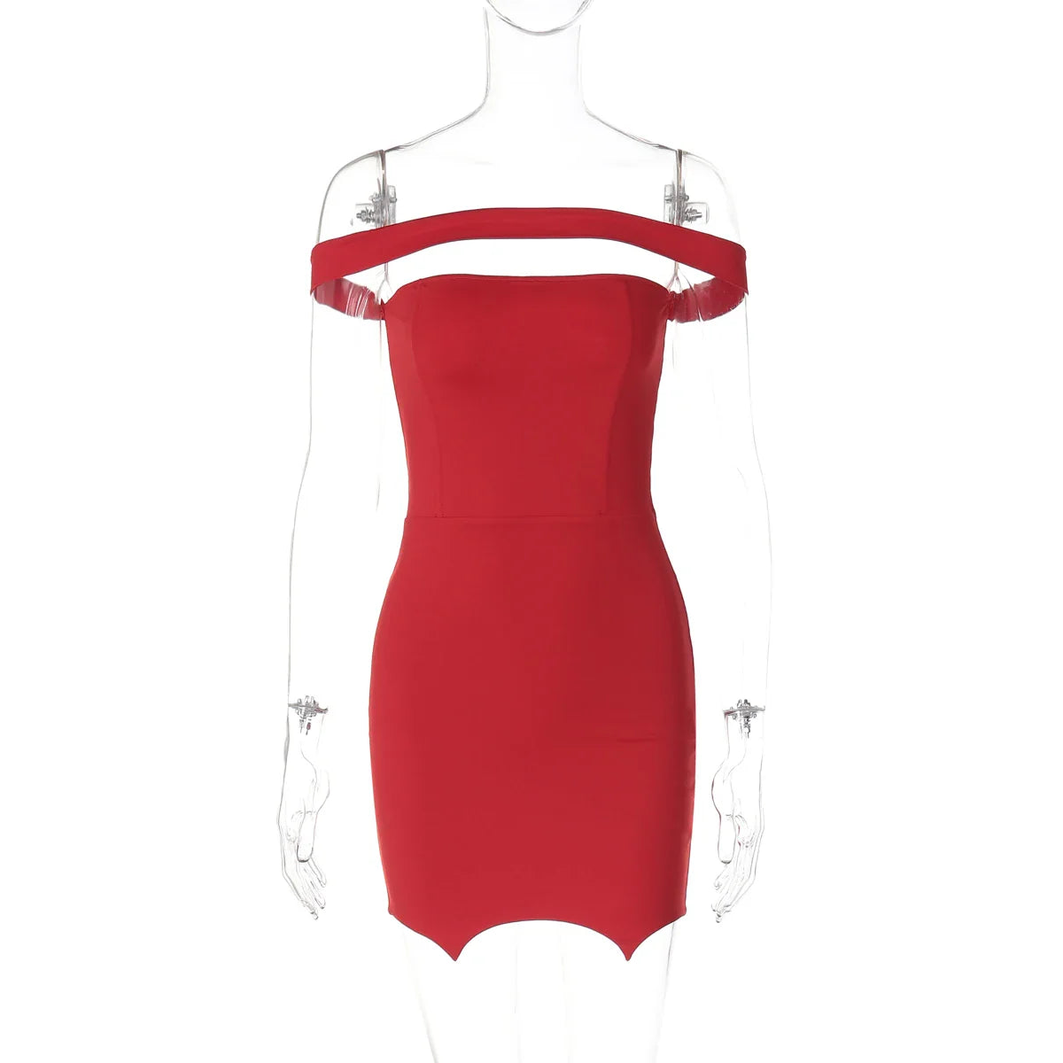 Solid Slash Neck Sleeveless Bodycon Mini Dress For Summer