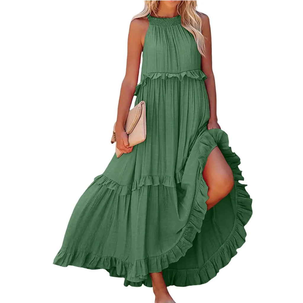 Women Summer Maxi Dress Lightweight Beach Swing Dress
