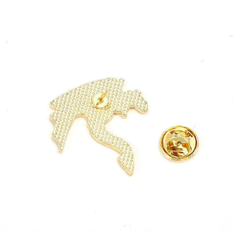 Cartoon Black and White Pterosaur Brooch Metal Enamel Badge for Clothing and Bag Accessories