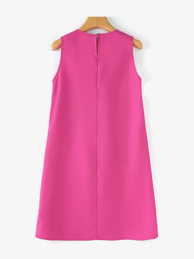 Casual Color Block Tank Dress for Women Sleeveless Everyday