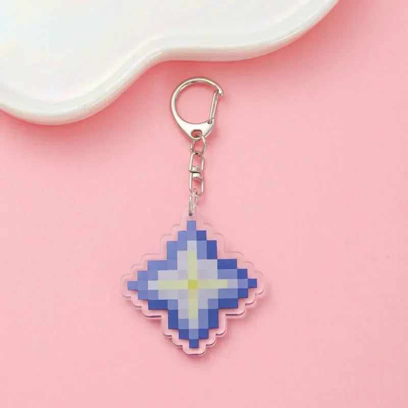 Diamond Sword Keychain with Enchanted Golden Apple and Pickaxe Model Toys for Gamers and Collectors