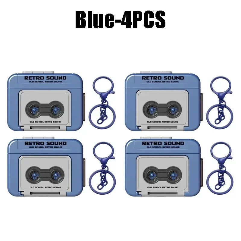 Vintage Mini Tape Recorder Keychain Gift for Couples Fun Retro Design Recordable Cassette Keychain