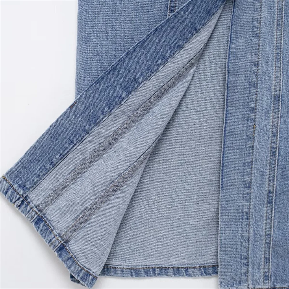 Belted Denim Midi Dress For Women With Cinched Waist