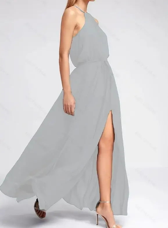 Boho Maxi Dress With High Split For Summer Beach Party