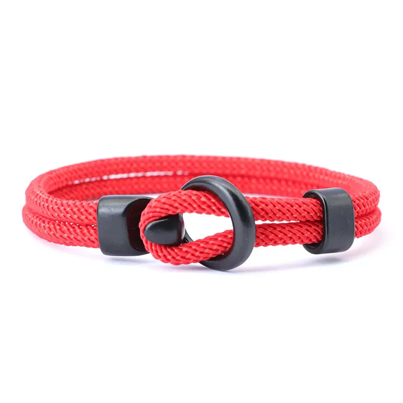 Men's Double Layer Paracord Survival Bracelet for Outdoor Camping and Adventure Gifts