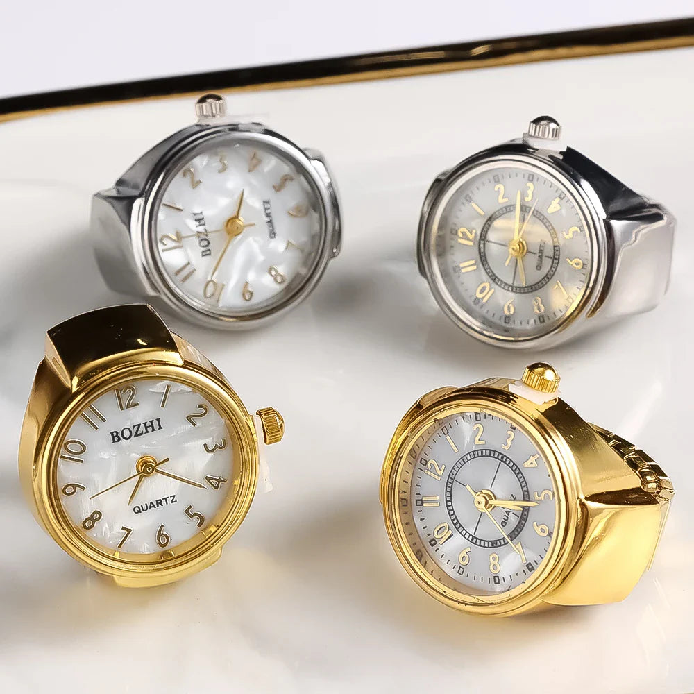 Fashion Ring Watch Unisex Quartz Jewelry with Clear Numbers Ideal Gift for Couples