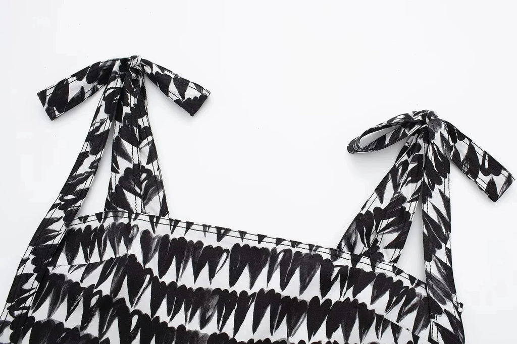 Women's Fashion Print Set Sexy Backless Sleeveless Slim Lace-Up Corset Crop Top with Elegant A-Line Pleated Midi Skirt