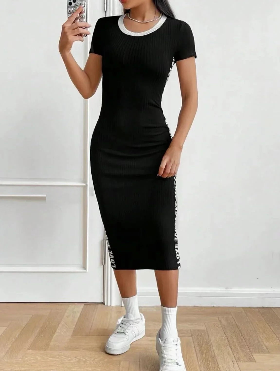 Chic Womens Summer Dress With Woven Band Accents Modern