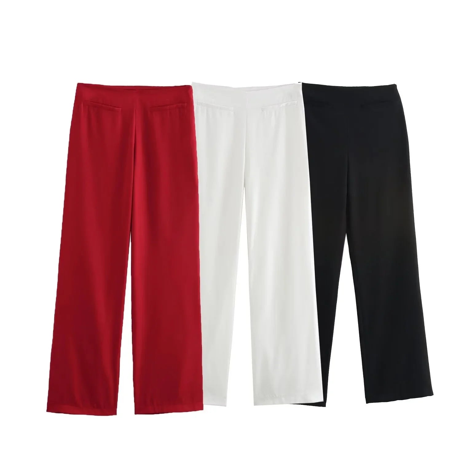 Women's Casual Black Sleeveless Split Design Vest Pants Set with Belt for Autumn Commuting