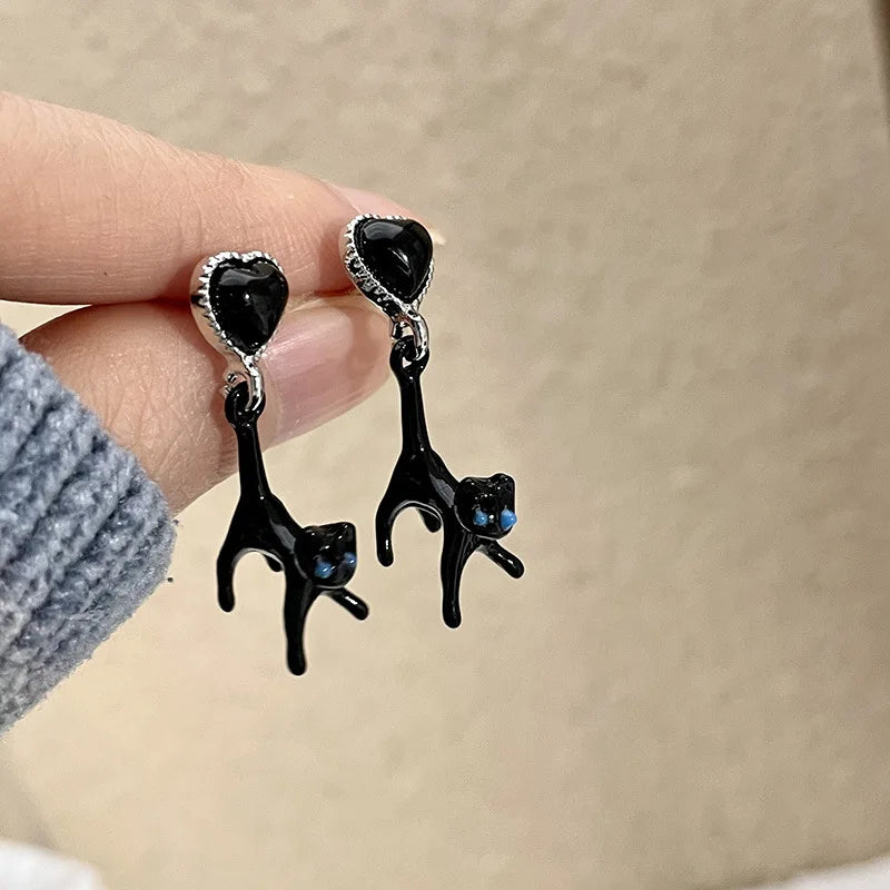Cute Black Cat Earrings for Women Fashion Animal Kitten Jewelry Perfect for Parties and Festivals