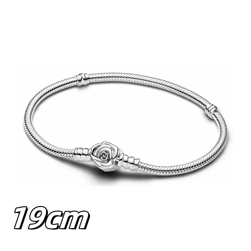 Beauty and the Beast 925 Sterling Silver DIY Charm for 3mm Bracelets with Eternal Rose Design