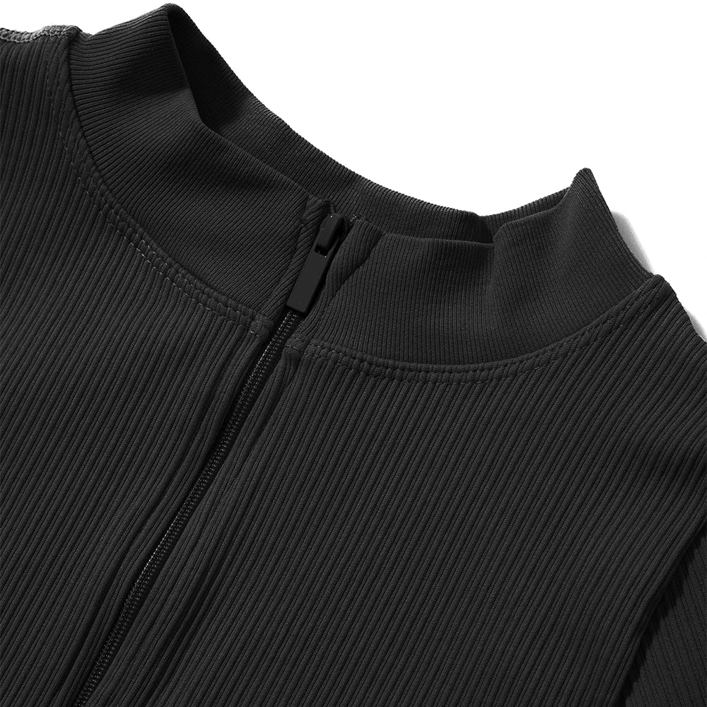 Bodycon Long Sleeve Jumpsuit for Women Zipper Romper Playsuit Fashion Streetwear Autumn Winter Slim Fit Bodysuit