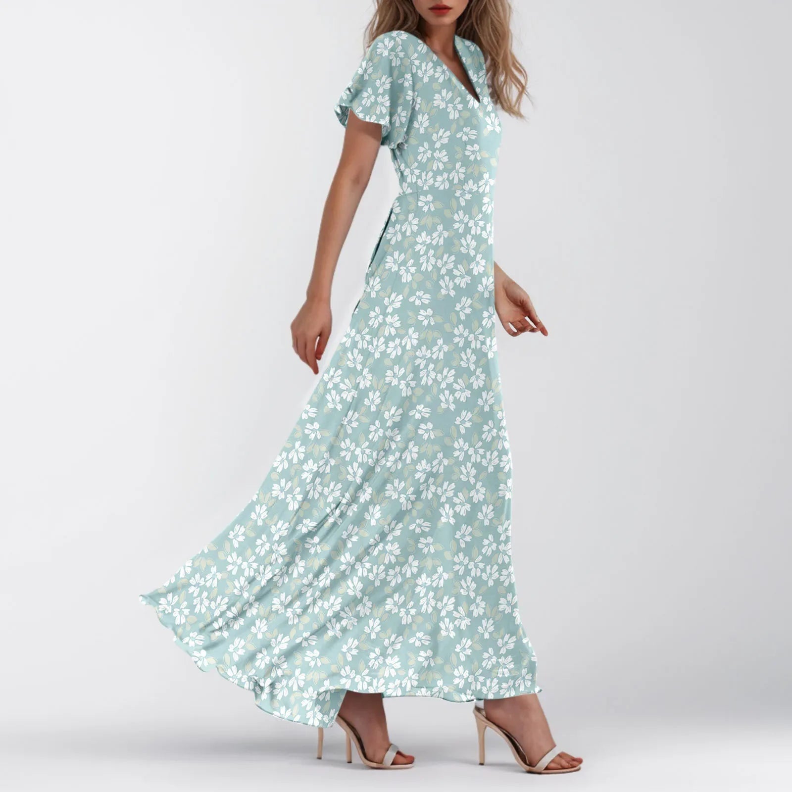 Floral Chiffon Maxi Dress for Summer Wedding Guest Chic