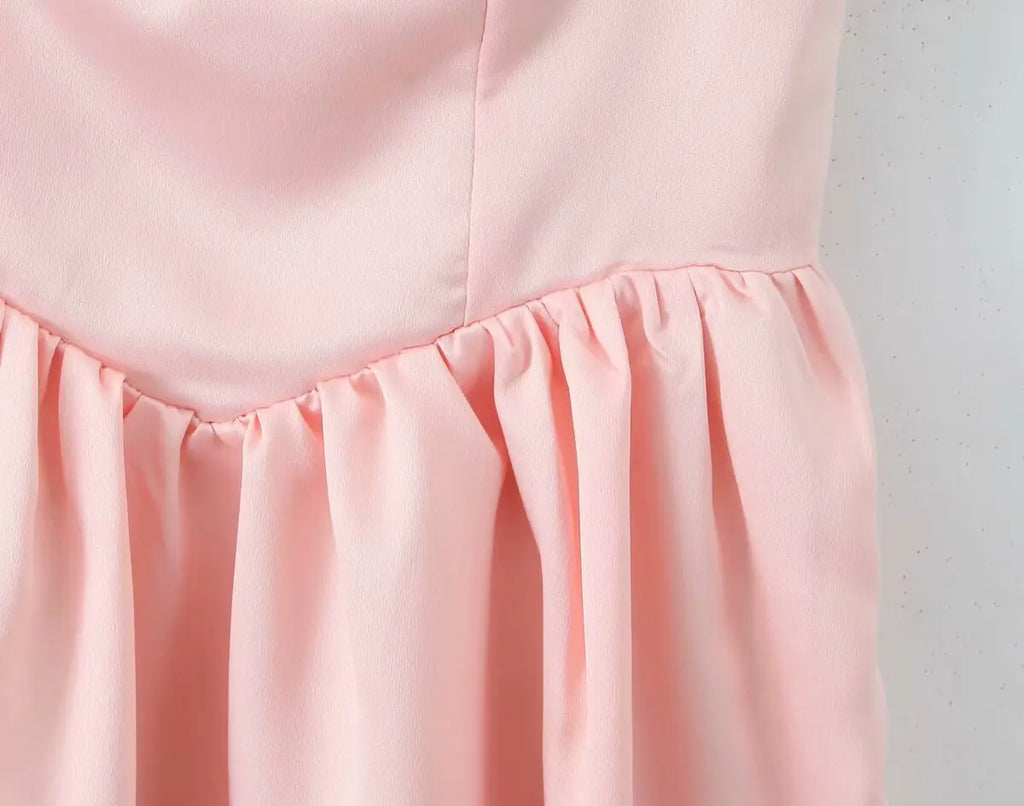 Summer Bow Bandage Mini Dress Women Strapless Bodycon Party