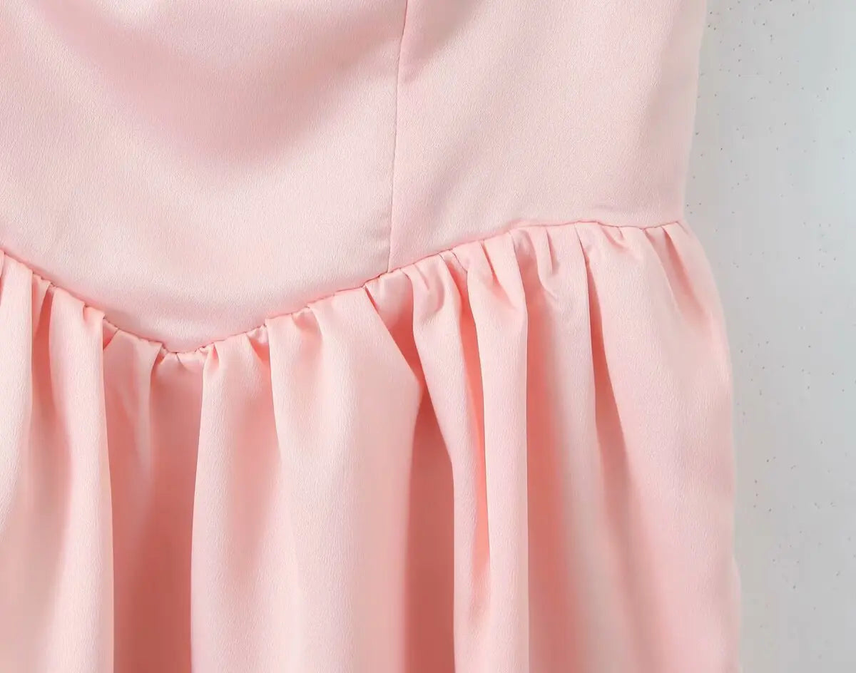 Summer Bow Bandage Mini Dress Women Strapless Bodycon Party