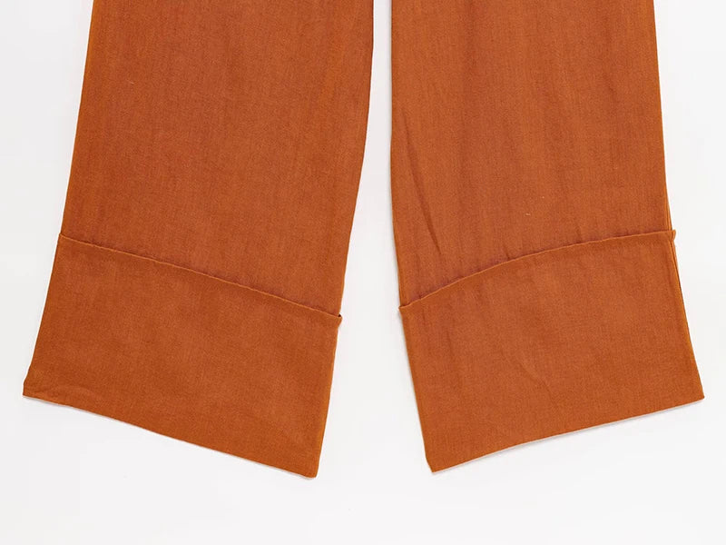 Wide Leg Pants Set for Women Casual Two Piece Outfit with Long Sleeve Shirt and Top