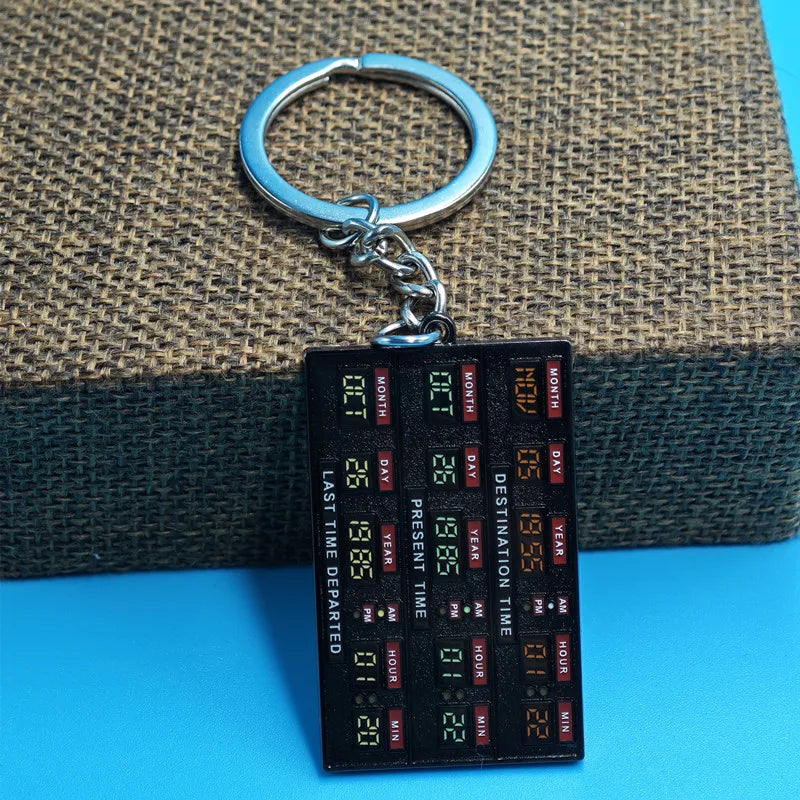 Time Circuits Keychain Replica Inspired by Back to The Future Delorean Time Travel Gift for Classic Movie Fans