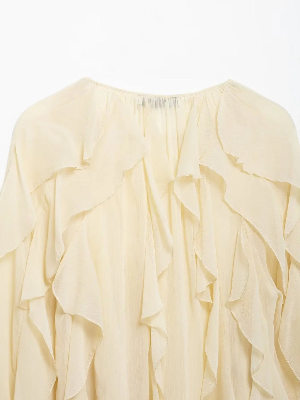 Women's Burgundy Ruffle Layer Casual Blouse Long Sleeve Loose Fit Button-Front Shirt High Street Fashion Top