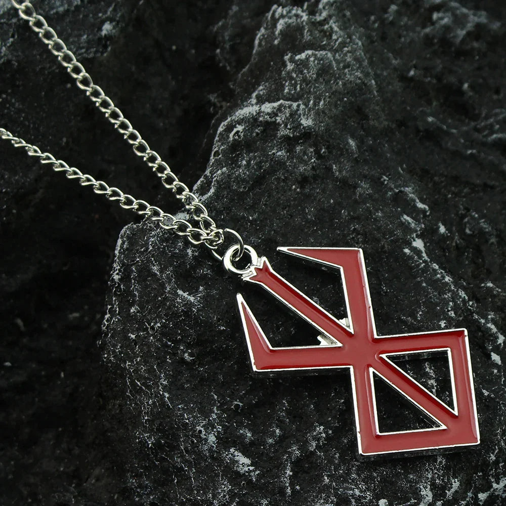 Norse Viking Symbol Pendant Necklace for Men, Hip Hop Jewelry Inspired by Berserk Mythology