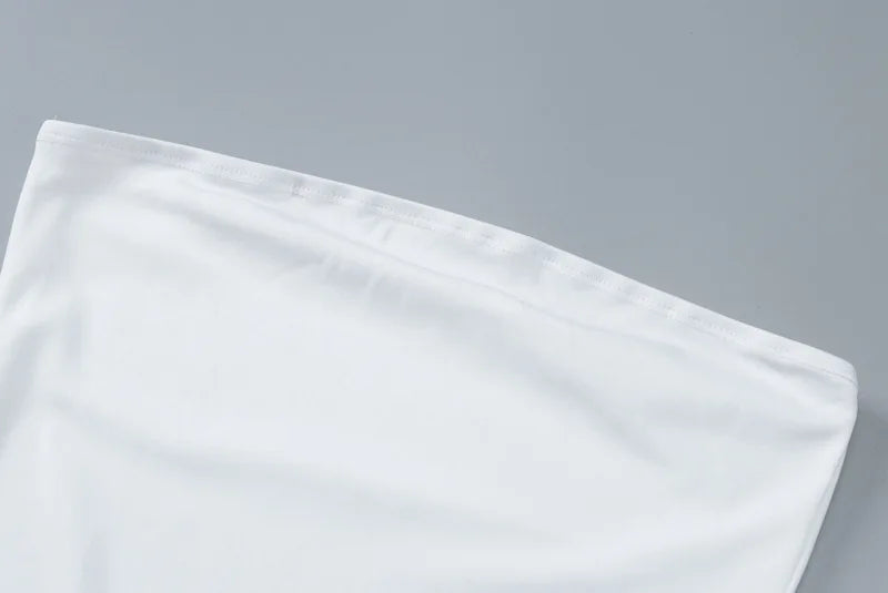 Floral Printed Tube Top Dress With A Line Swing Skirt