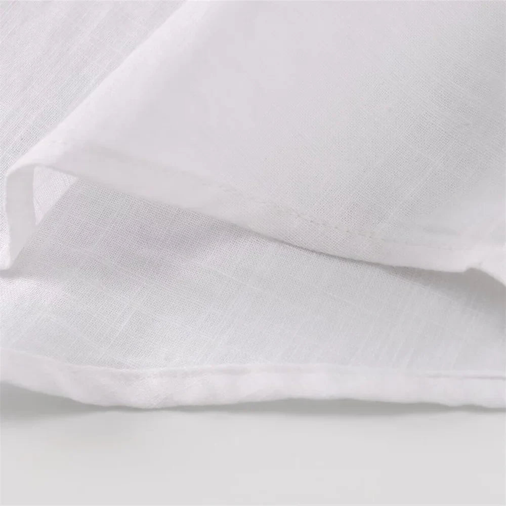 Women's Slimming Linen Blend Shirt with Wide Sleeves French Style Summer Casual Chic