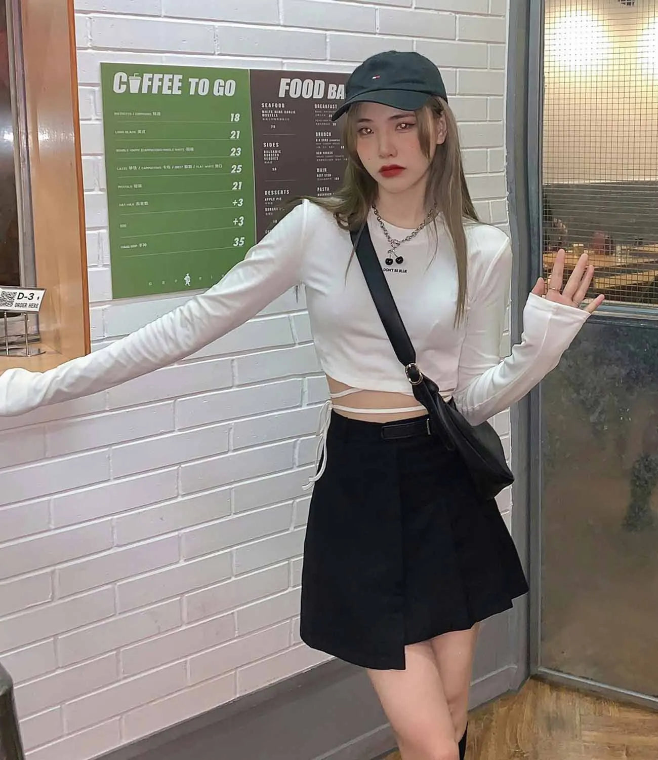 Long Sleeve Women's Crop Top Stylish Bandage Design for Spring Fashion